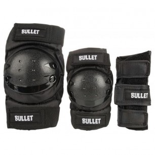 Pack Bullet Junior - Coudières, Genouillères, Poignets black