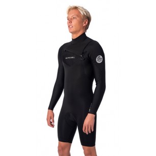 Shorty Rip Curl - Dawn Patrol 2/2 Front Zip - Black 2023