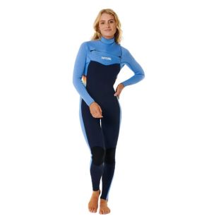 Combinaison Rip Curl Femme - Dawn Patrol Performance 4/3mm Chest Zip - Bleu 2024