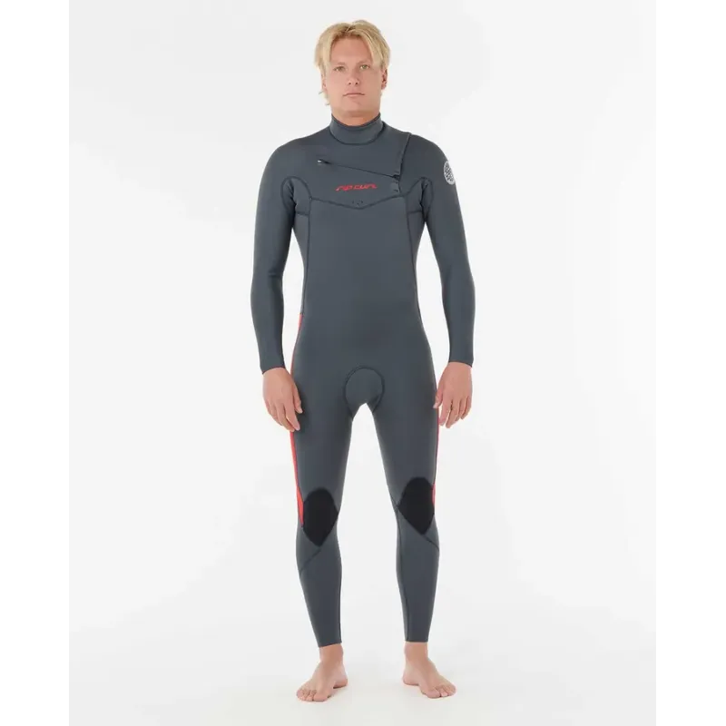Combinaison Rip Curl Homme Dawn Patrol PRO 4/3 Zip Poitrine GRIS/ROUGE Combinaison Rip Curl Homme Dawn Patrol PRO 4/3 Zip Poitrine GRIS/ROUGE