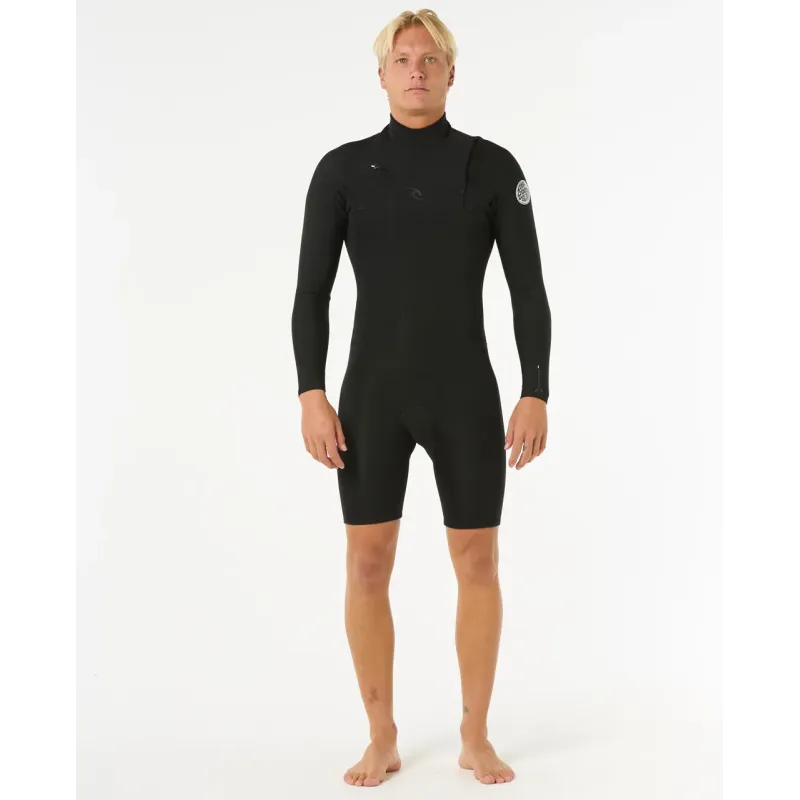 Shorty Rip Curl Dawn Patrol 2/2 Chest Zip Black Shorty Rip Curl Dawn Patrol 2/2 Chest Zip Black