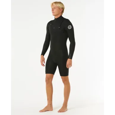 Shorty Rip Curl Dawn Patrol 2/2 Chest Zip Black 2025