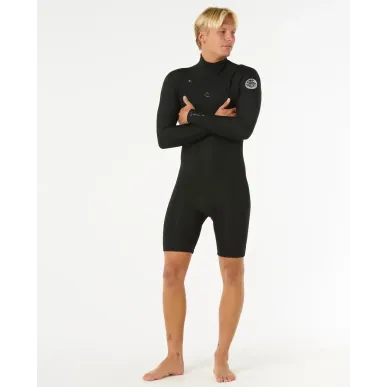 Shorty Rip Curl Dawn Patrol 2/2 Chest Zip Black 2025